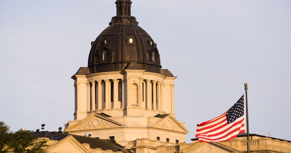 Sunrise,Lights,Up,The,Capitol,Dome,In,Pierre,,Sd